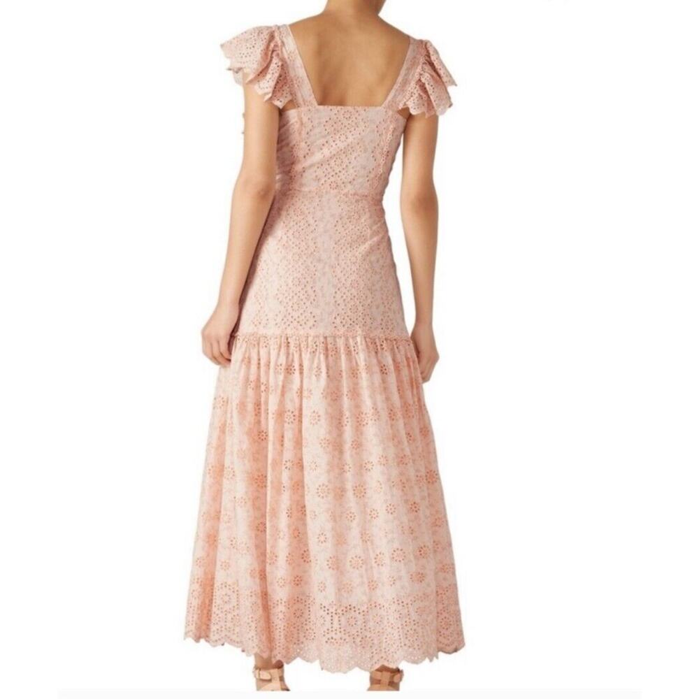 LoveShackFancy Crissilda Dress Pink Parfait Eyelet Maxi Dress Small NWT - Picture 2 of 7